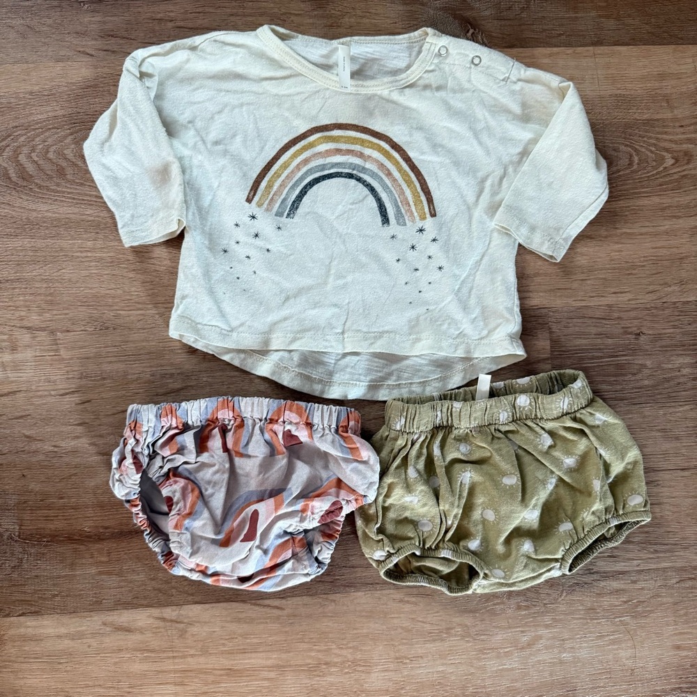Rylee and cru rainbow shirt and bloomers
